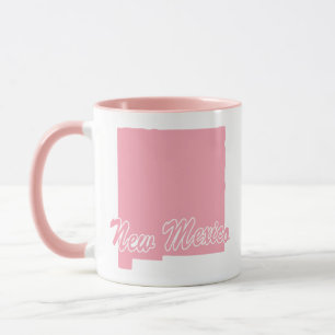 Taza con forma del estado rosa de Nuevo México