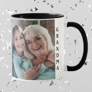 Taza con foto de abuela. Regalo de taza combinada