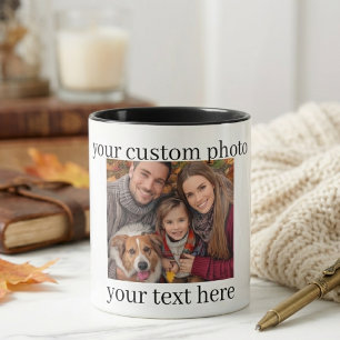 Taza con Foto de Familia y Perro Regalo Personaliz