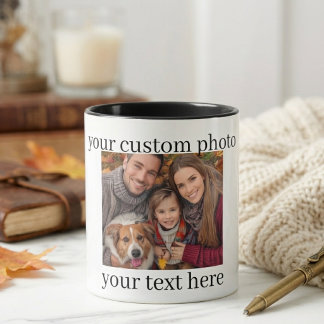 Taza con Foto de Familia y Perro Regalo Personaliz