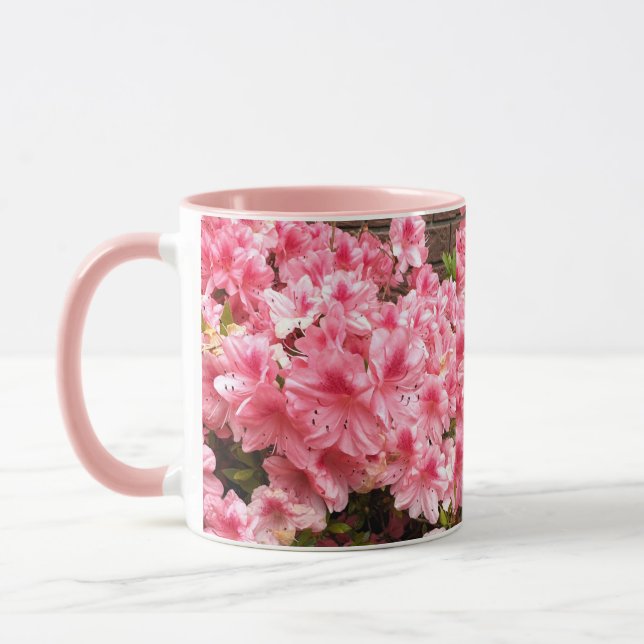 Taza con foto de flores rosas (Izquierda)