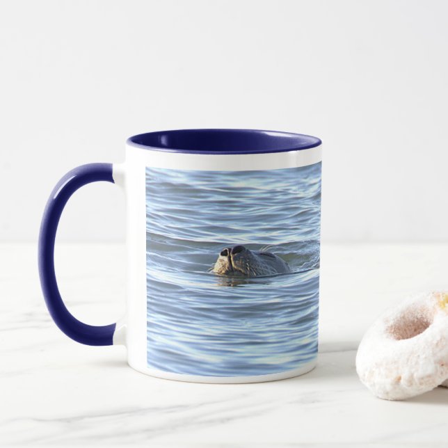 Taza con foto de foca (Con donut)