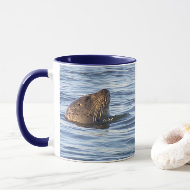 Taza con foto de foca (Con donut)