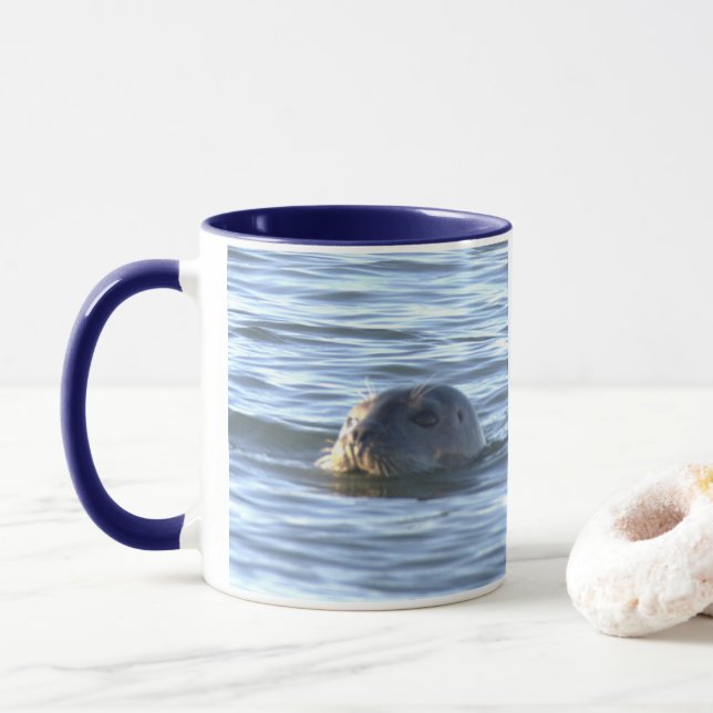 Taza con foto de foca (Con donut)