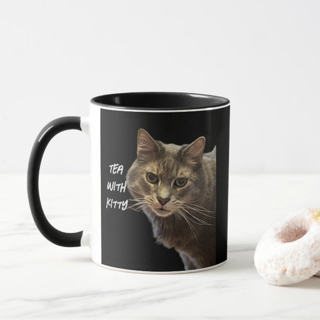Taza con foto de gato (Con donut)