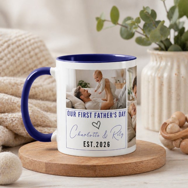 Taza con Foto Personalizada – Nuestro Primer Día d (Personalized Photo Mug – Our First Father’s Day)