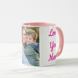 Taza con Foto Personalizada 'Te Amo Mamá' | Rosa y