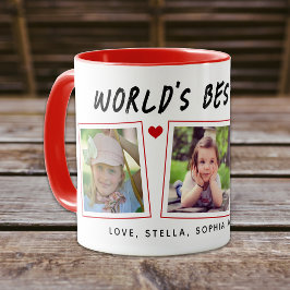 Taza con Fotos de 3 Niños Papá del Mundo