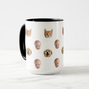 Taza con fotos personalizadas de la cara de la fam