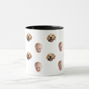 Taza con fotos personalizadas de la cara de la fam