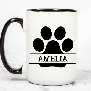 Taza con Huella de Pata de Mascota Personalizada  
