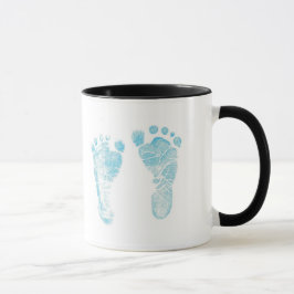Taza con huella de pie de bebé