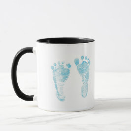 Taza con huella de pie de bebé