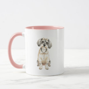 Taza con ilustración de niña perra Mini Schnauzer