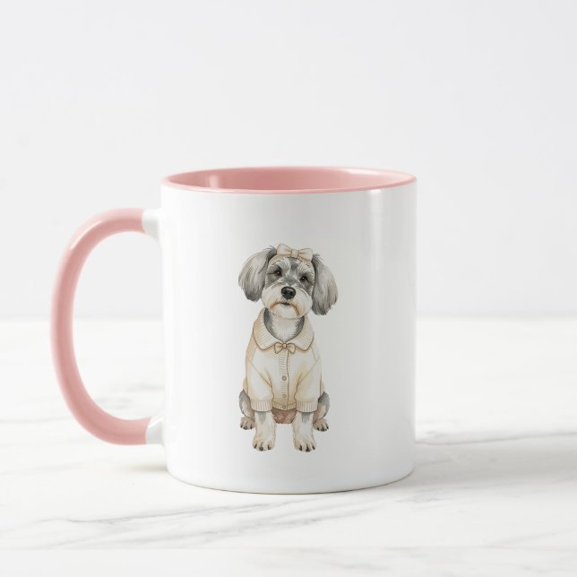 Taza con ilustración de niña perra Mini Schnauzer (Izquierda)