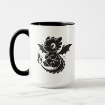 Taza con ilustración minimalista de dragón bebé ne