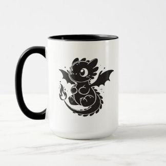 Taza con ilustración minimalista de dragón bebé ne