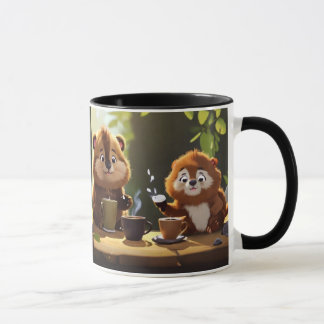 Taza con imágenes de monos tomando café,mugs,diver