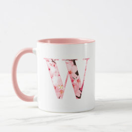 Taza con inicial floral W | Nombre y característic