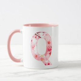 Taza con inicial Q floral | Nombre y característic