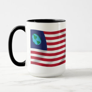 Taza con la bandera de Estados Unidos de la Tierra