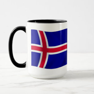 Taza con la bandera de Islandia