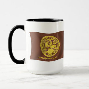 Taza con la bandera de las tribus Shoshone Bannock