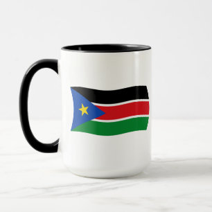 Taza con la bandera de Sudán del Sur
