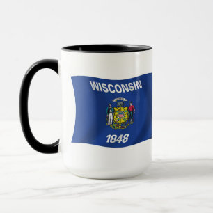 Taza con la bandera de Wisconsin