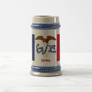 Taza con la bandera del estado de Iowa - los