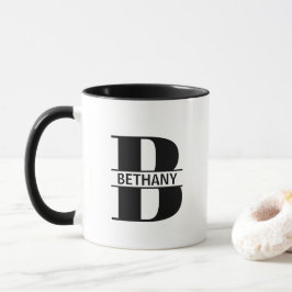 Taza con letra de nombre personalizado 'B'