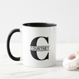 Taza con letra de nombre personalizado 'C'