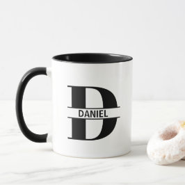 Taza con letra de nombre personalizado 'D'