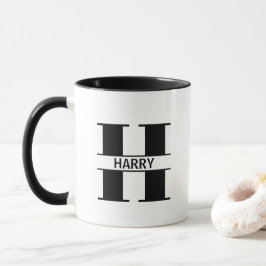 Taza con letra de nombre personalizado 'H'