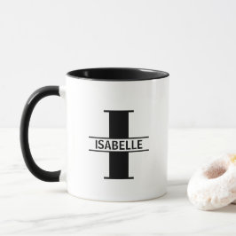 Taza con letra de nombre personalizado 'I'