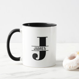 Taza con letra de nombre personalizado 'J'