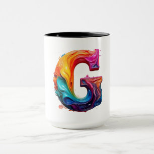 Taza con letra G Color Splash