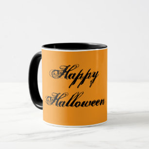Taza con letra manuscrita de Feliz Halloween (Nara