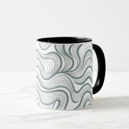 Taza con Líneas Onduladas Abstractas Modernas