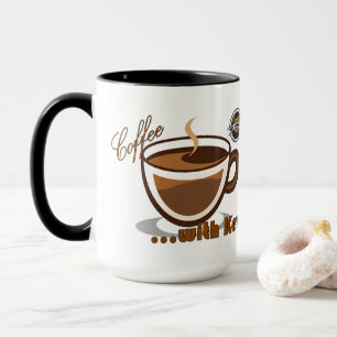 Taza con logotipo de Café con Kevin