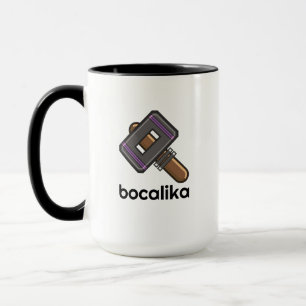 Taza con logotipo de martillo de píxel personaliza