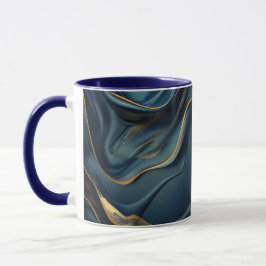 Taza con logotipo personalizado moderno boho azul 