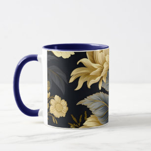 Taza con logotipo personalizado moderno boho azul