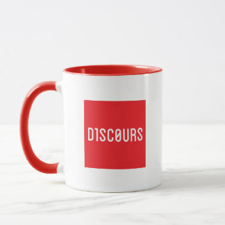 Taza con logotipo rojo D1SC0URS