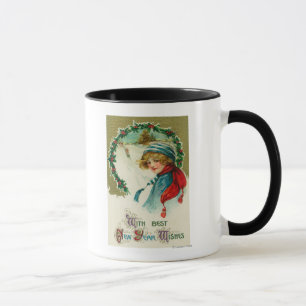 Taza Con los mejores deseos del Año Nuevo Sledding