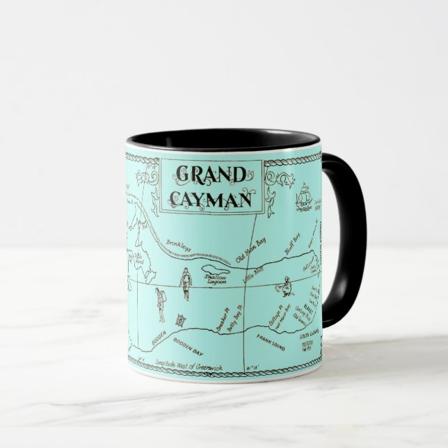 Taza con mapa de Gran Caimán antiguo (Anverso derecho)