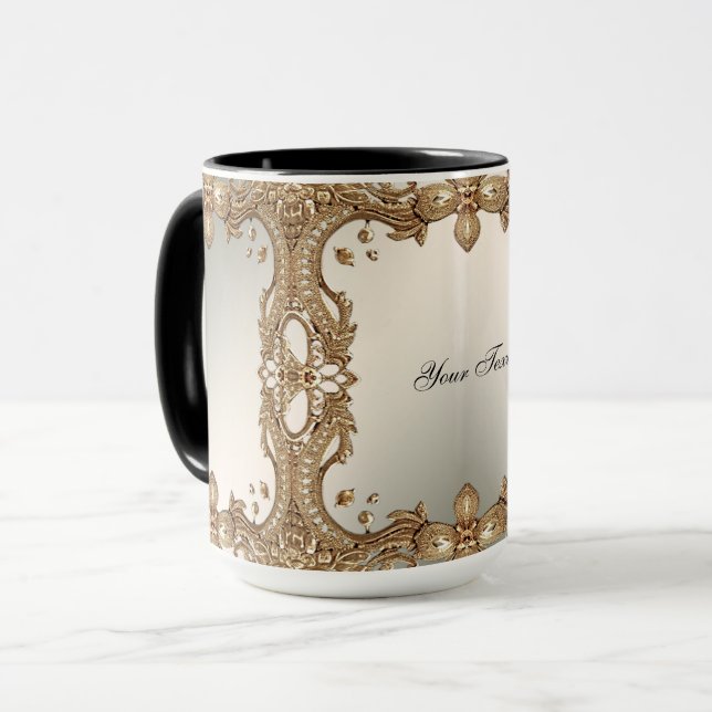 Taza con marco dorado ornamentado (Anverso izquierdo)