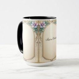 Taza con marco floral decorativo