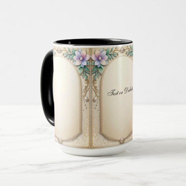 Taza con Marco Floral Decorativo (Anverso izquierdo)