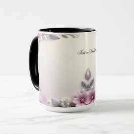 Taza con marco floral rosa